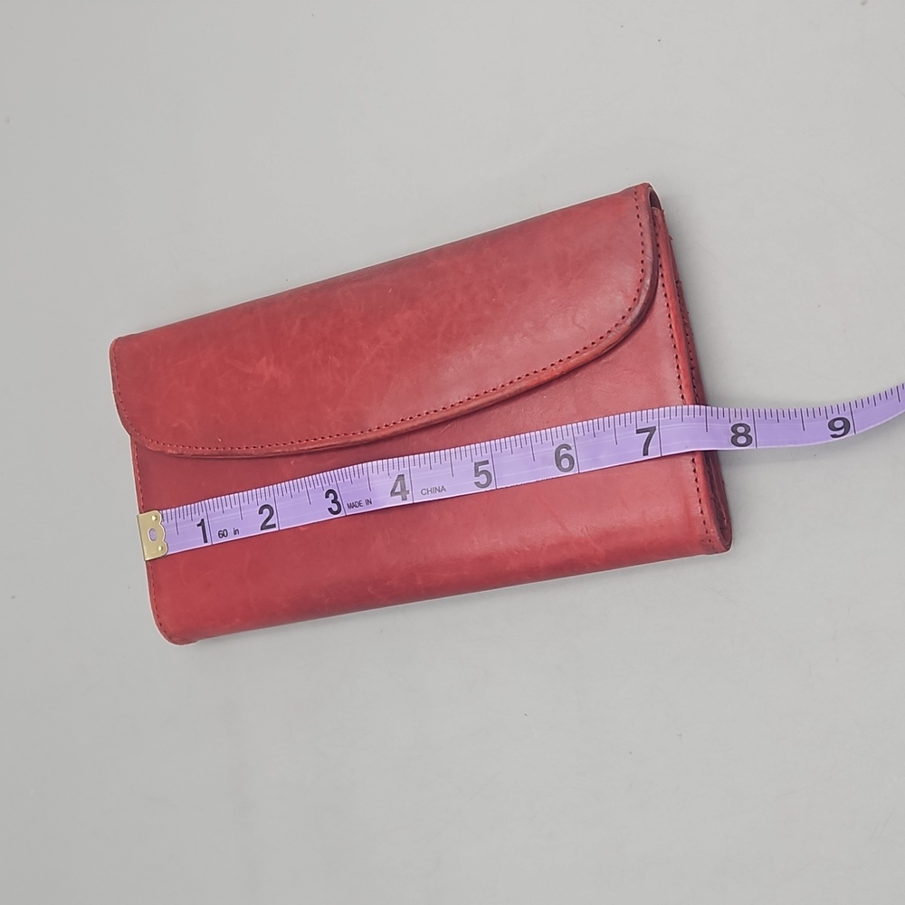 Vintage Coach Wallet Distressed Red Leather Checkbook Holder - Picture 16 of 16
